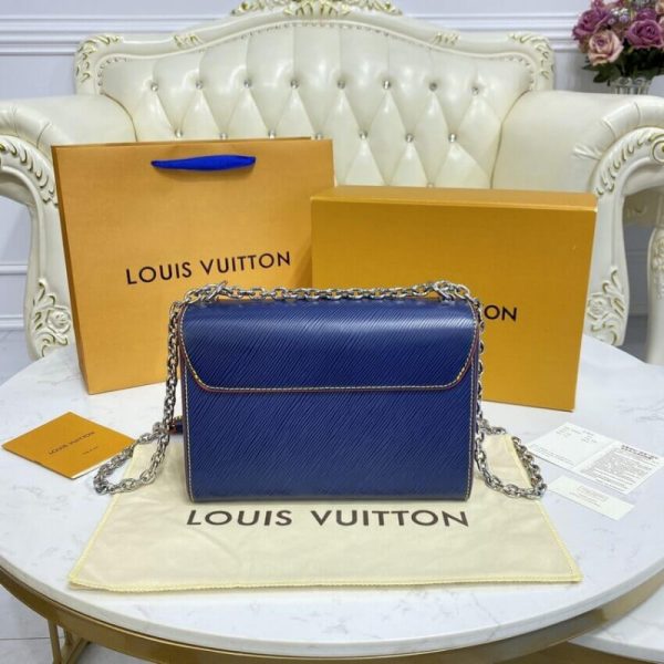 Replica LV Epi Leather Twist MM Navy Blue/Red Bag - Image 5