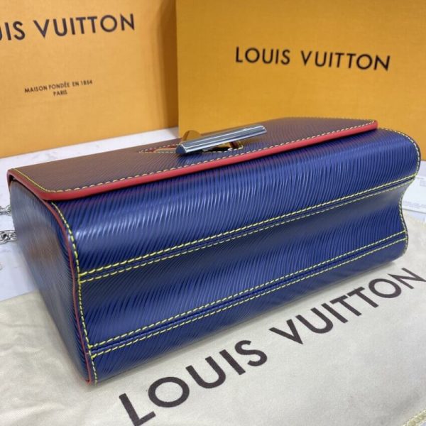 Replica LV Epi Leather Twist MM Navy Blue/Red Bag - Image 6