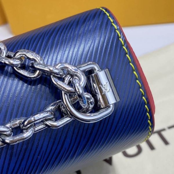 Replica LV Epi Leather Twist MM Navy Blue/Red Bag - Image 9