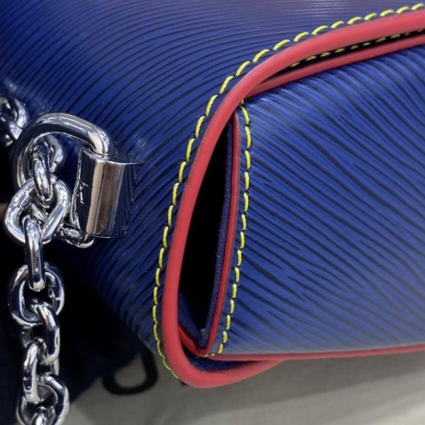 Replica LV Epi Leather Twist MM Navy Blue/Red Bag - Image 10