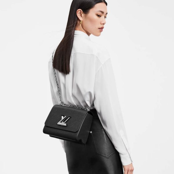 Replica LV Epi Leather Twist MM M56530 Grey Bag - Image 2