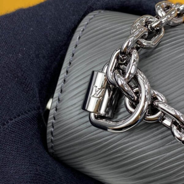 Replica LV Epi Leather Twist MM M56530 Grey Bag - Image 11