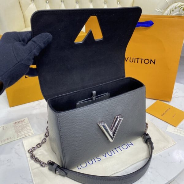 Replica LV Epi Leather Twist MM M56530 Grey Bag - Image 15