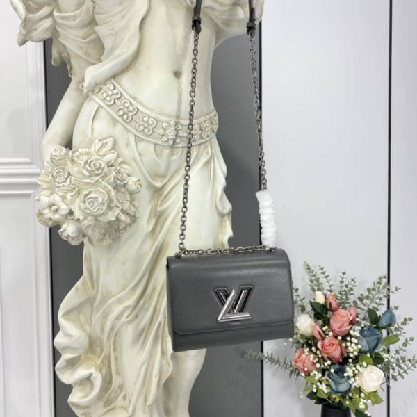 Replica LV Epi Leather Twist MM M56530 Grey Bag - Image 3