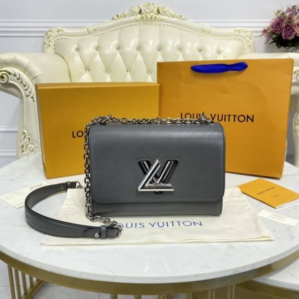 Replica LV Epi Leather Twist MM M56530 Grey Bag - Image 5
