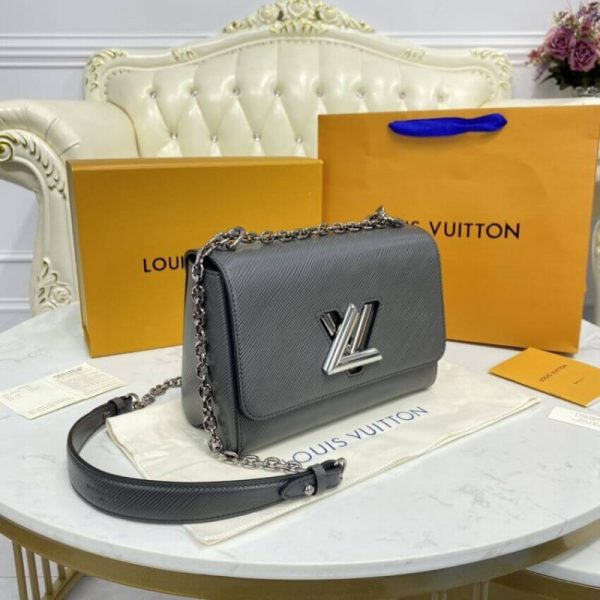 Replica LV Epi Leather Twist MM M56530 Grey Bag - Image 6