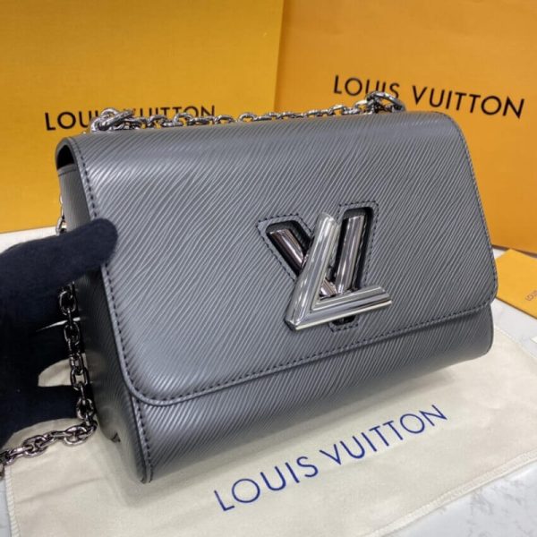 Replica LV Epi Leather Twist MM M56530 Grey Bag - Image 9