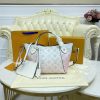 Best Replicas Bags - Louis Vuitton Hina PM Pink Mahina Leather Handbag Replica Shop For Best Louis Vuitton LV Replica Bags With Cheap Price