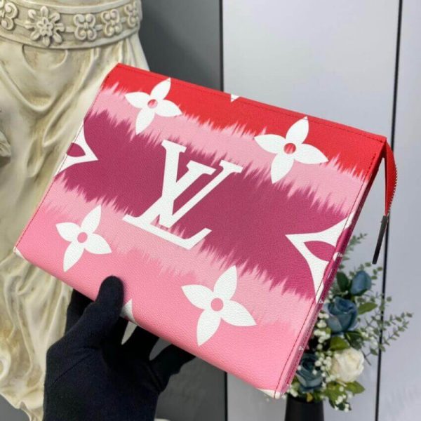 LV Escale Toiletry Pouch 26 Replica - Vibrant Red Design - Image 2
