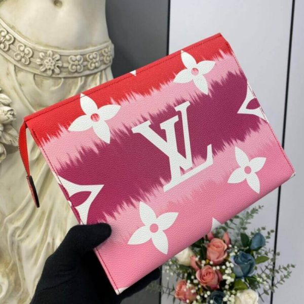 LV Escale Toiletry Pouch 26 Replica - Vibrant Red Design - Image 3