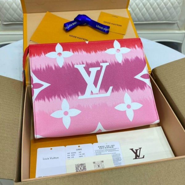 LV Escale Toiletry Pouch 26 Replica - Vibrant Red Design - Image 5