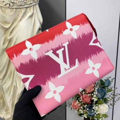 LV Escale Toiletry Pouch 26 Replica - Vibrant Red Design
