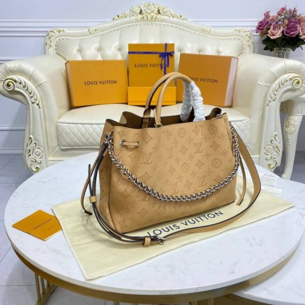 Replica LV Mahina Bella Tote in Arizona Brown Leather - Image 6