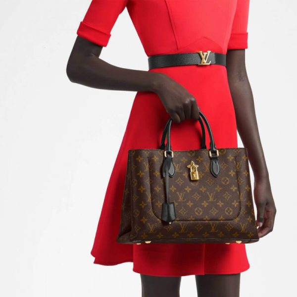 LV Monogram Flower Tote M43550 Black Replica Canvas Bag - Image 2