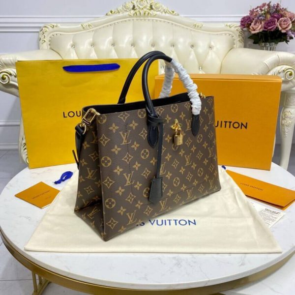 LV Monogram Flower Tote M43550 Black Replica Canvas Bag - Image 5