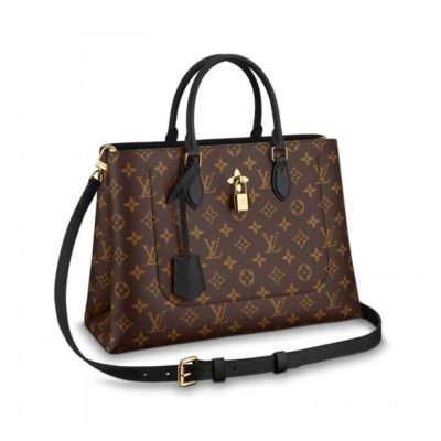 LV Monogram Flower Tote M43550 Black Replica Canvas Bag