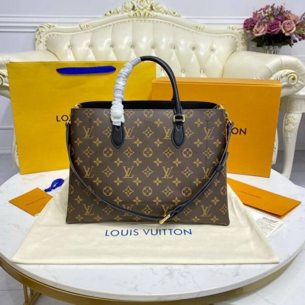 LV Monogram Flower Tote M43550 Black Replica Canvas Bag - Image 6