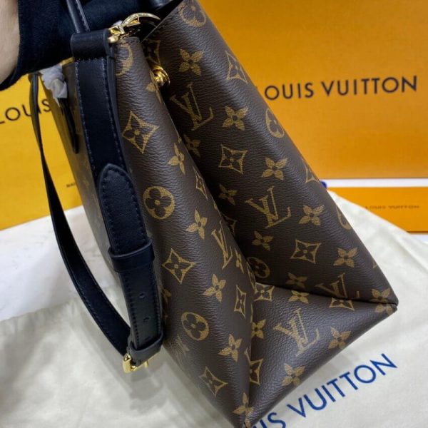 LV Monogram Flower Tote M43550 Black Replica Canvas Bag - Image 8