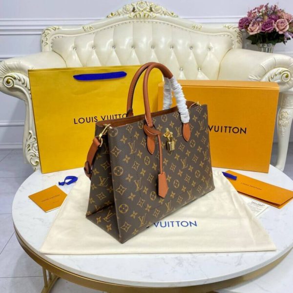 Replica LV Monogram Flower Tote Caramel M43770 - Image 4
