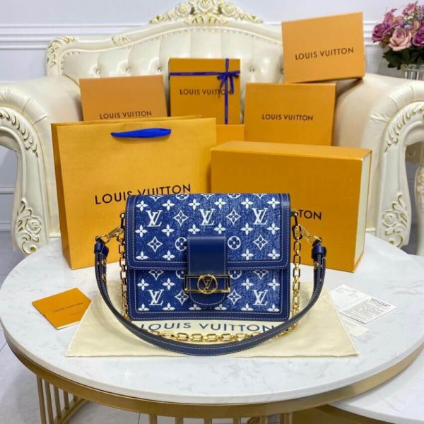 Replica LV Monogram Denim Dauphine MM M59631 Bag - Image 5
