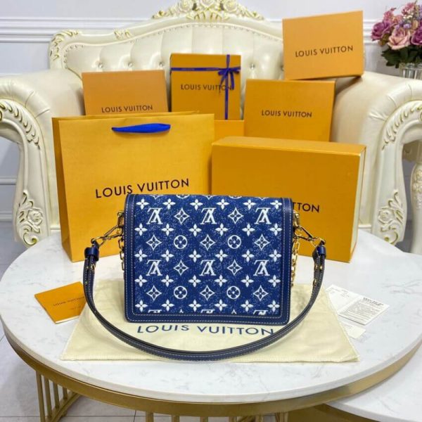 Replica LV Monogram Denim Dauphine MM M59631 Bag - Image 7