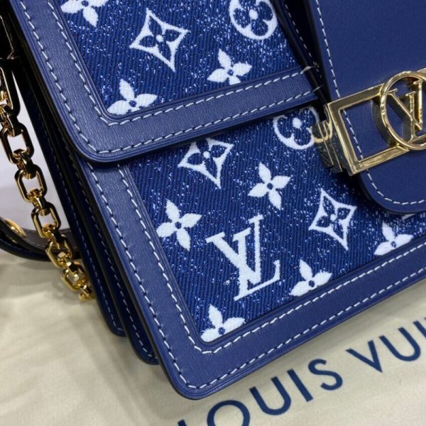 Replica LV Monogram Denim Dauphine MM M59631 Bag - Image 9