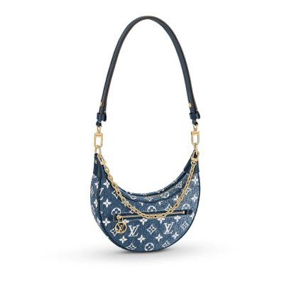 Louis Vuitton Monogram Denim Loop Bag M81166 Blue Replica