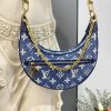 Best Replicas Bags - Louis Vuitton Monogram Denim Loop Bag M81166 Blue Replica Shop For Best Louis Vuitton LV Replica Bags With Cheap Price