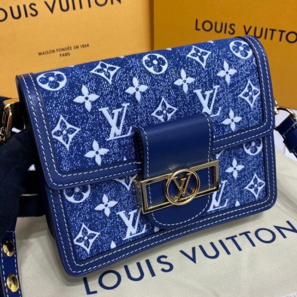 Louis Vuitton Replica Monogram Denim Mini Dauphine Bag - Image 8