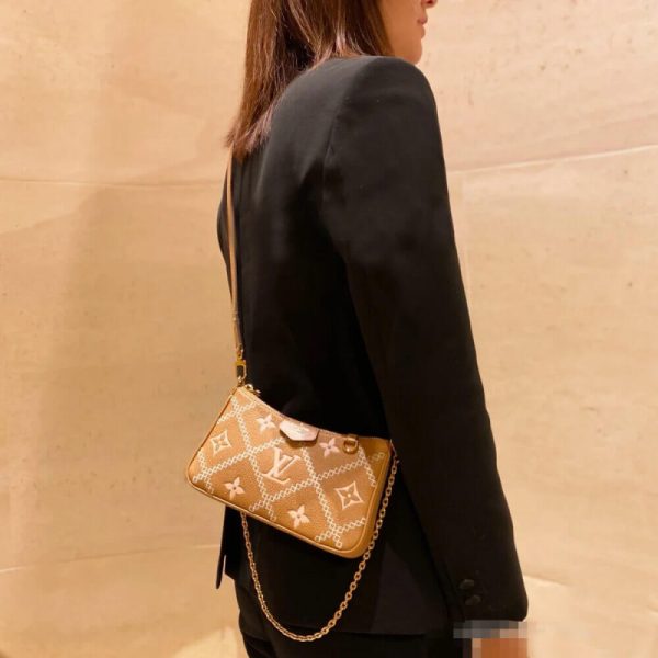 Louis Vuitton Monogram Empreinte Pouch On Strap - Arizona Beige - Image 5