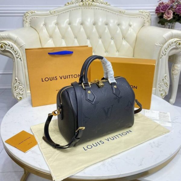 LV Monogram Empreinte Speedy Bandouliere 25 Black Replica - Image 2