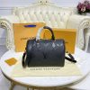 Best Replicas Bags - LV Monogram Empreinte Speedy Bandouliere 25 Black Replica Shop For Best Louis Vuitton LV Replica Bags With Cheap Price