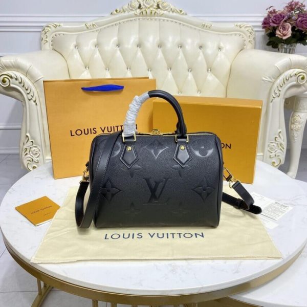 LV Monogram Empreinte Speedy Bandouliere 25 Black Replica - Image 3
