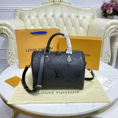 LV Monogram Empreinte Speedy Bandouliere 25 Black Replica