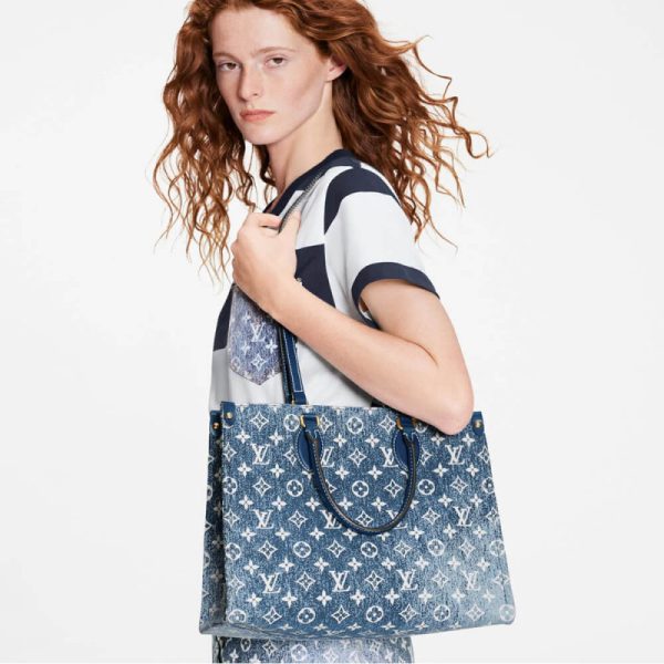 Replica LV Monogram Jacquard Denim Onthego GM M59608 Bag - Image 2