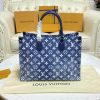 Best Replicas Bags - Replica LV Monogram Jacquard Denim Onthego GM M59608 Bag Shop For Best Louis Vuitton LV Replica Bags With Cheap Price