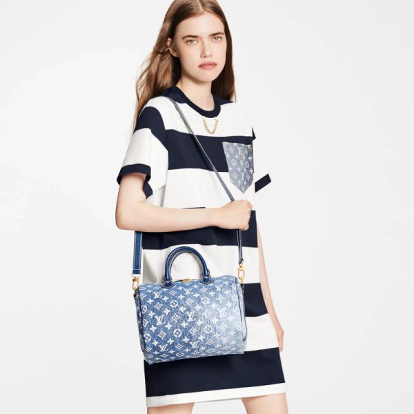 Replica LV Monogram Denim Speedy Bandouliere 25 M59609 - Image 2