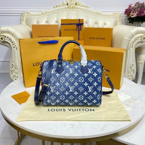 Replica LV Monogram Denim Speedy Bandouliere 25 M59609 - Image 4