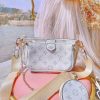 Best Replicas Bags - Replica LV Monogram Multi Pochette Accessoires in White Shop For Best Louis Vuitton LV Replica Bags With Cheap Price