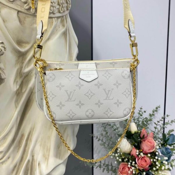 Replica LV Monogram Multi Pochette Accessoires in White - Image 4