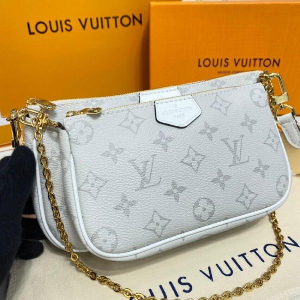 Replica LV Monogram Multi Pochette Accessoires in White - Image 9