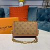 Best Replicas Bags - Louis Vuitton Reverse Canvas Dauphine Chain Wallet Replica Shop For Best Louis Vuitton LV Replica Bags With Cheap Price