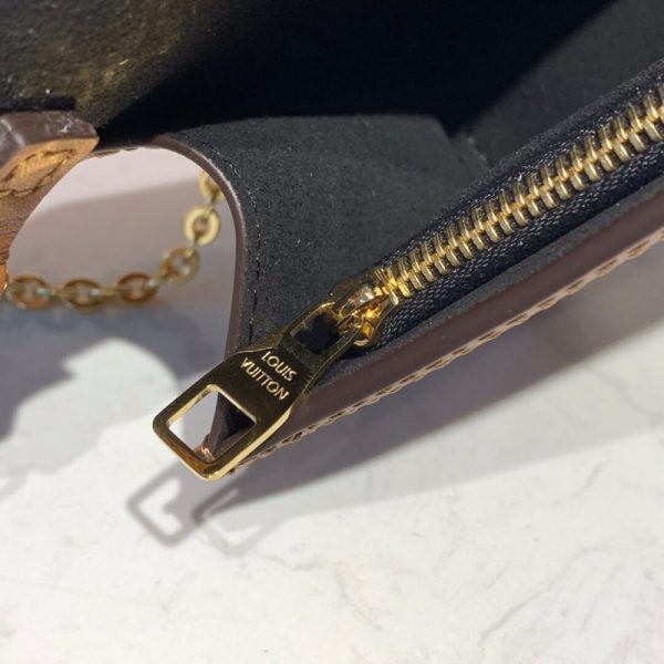 Louis Vuitton Reverse Canvas Dauphine Chain Wallet Replica - Image 9