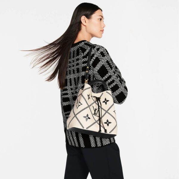 Replica LV Neonoe MM M46023 Creme Beige/Black Bag - Image 4