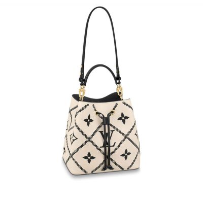 Replica LV Neonoe MM M46023 Creme Beige/Black Bag