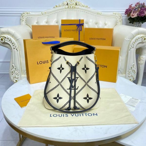 Replica LV Neonoe MM M46023 Creme Beige/Black Bag - Image 6
