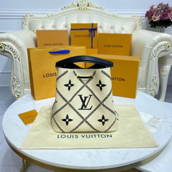 Replica LV Neonoe MM M46023 Creme Beige/Black Bag - Image 8