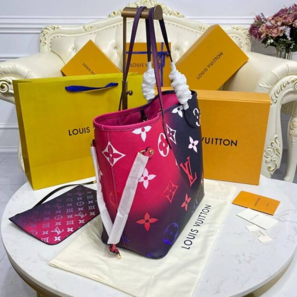 LV Neverfull MM Replica - Midnight Fuchsia M20511 - Image 4