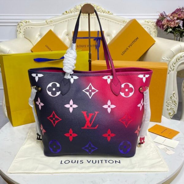 LV Neverfull MM Replica - Midnight Fuchsia M20511 - Image 5