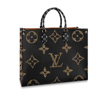Replica Louis Vuitton Onthego Black Caramel M44674 Bag
